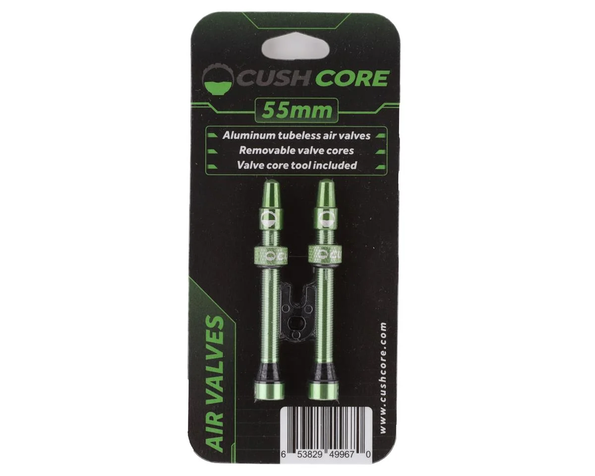 CushCore Air Valve Tubeless Valve Set  (Green) (55mm)